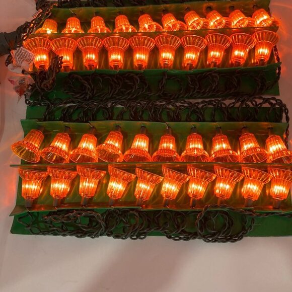 2 Pack Vintage Amber Color Bell Shaped Christmas Lights - Picture 4 of 5